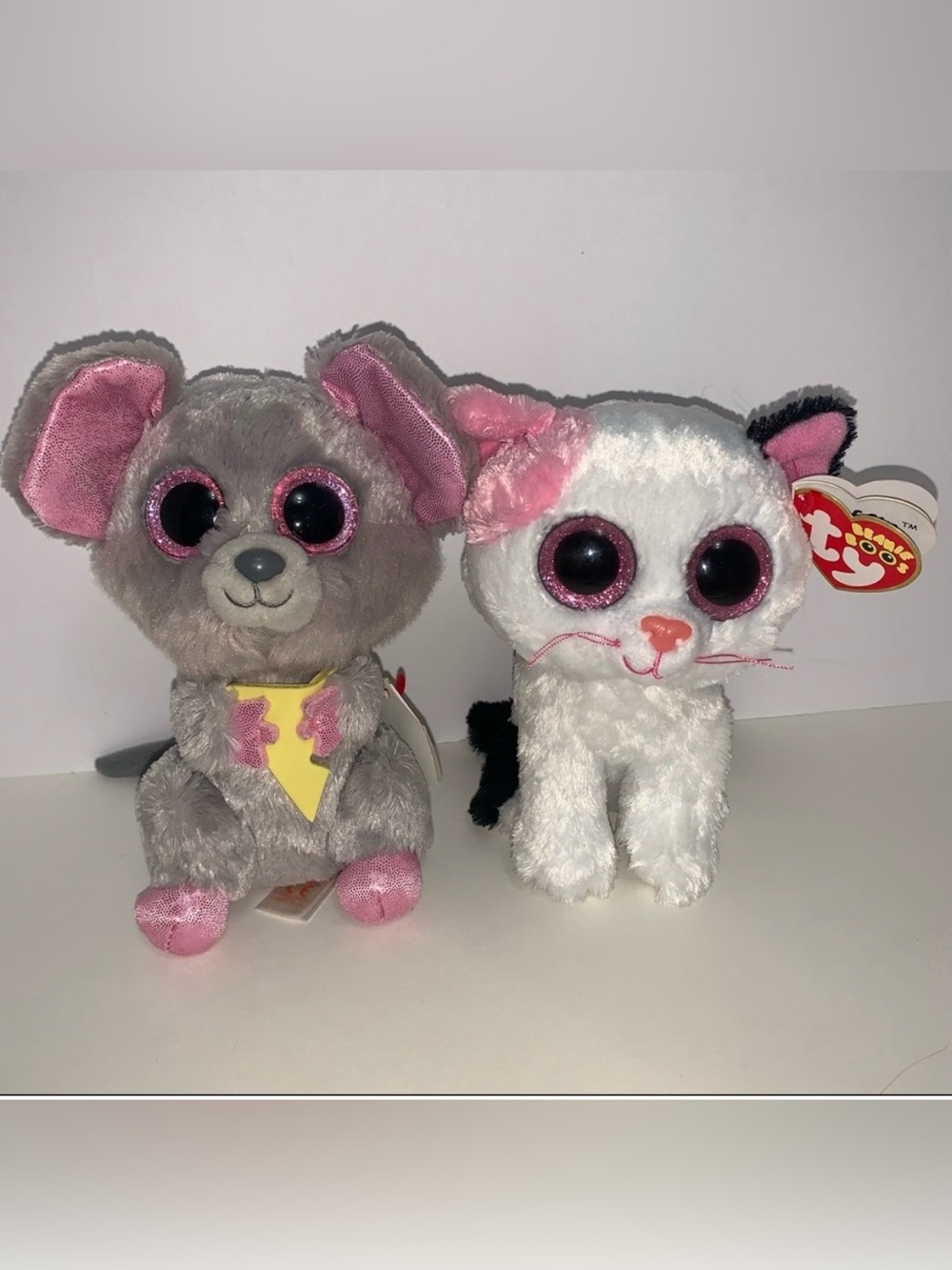 TY BEANIE BOO’S Muffin cat and Squeaker mouse with tags beanie boo plush